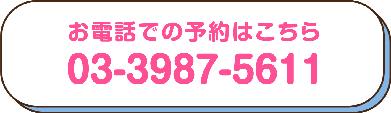 お電話での予約はこちら 03-3987-5611